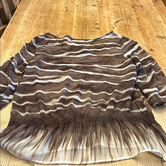 Chico's Brown and Cream Patterned Top - Picture 5 of 6
